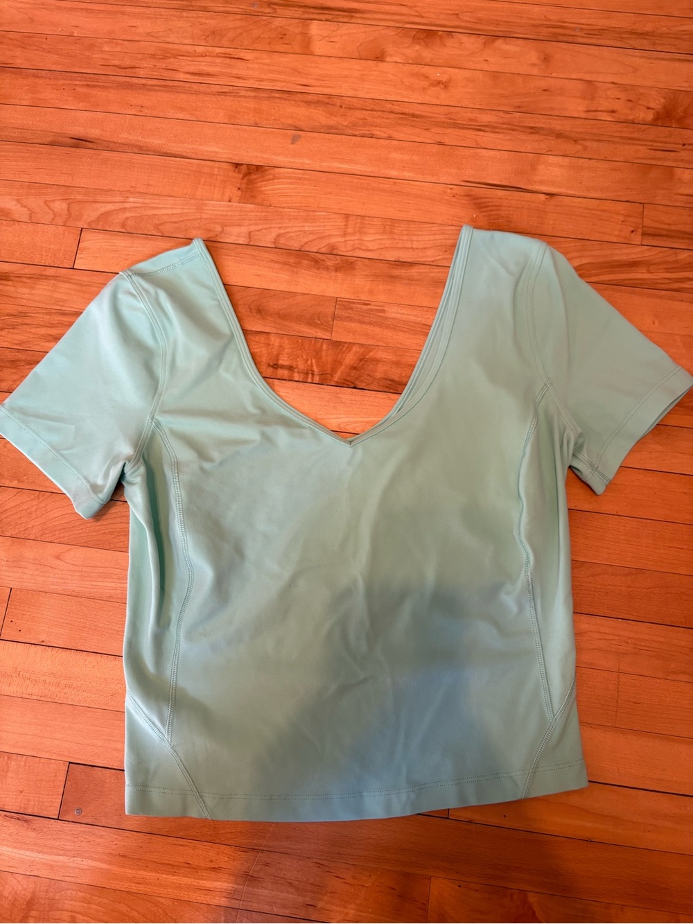 lululemon athletica Short Sleeve V-Neck Crop Top in Mint